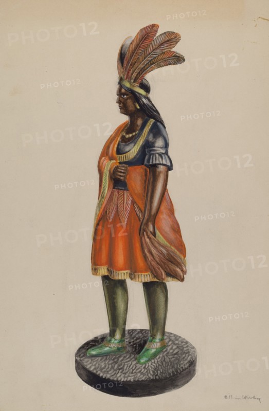 Wooden Indian, c. 1937. Creator: William Kerby.