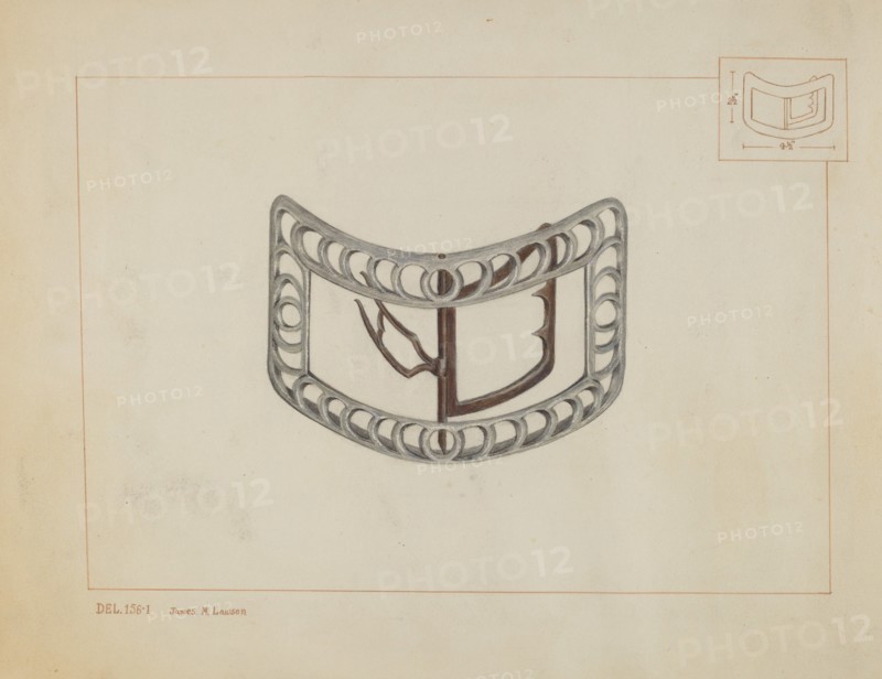 Knee Buckles, c. 1937. Creator: James M. Lawson.
