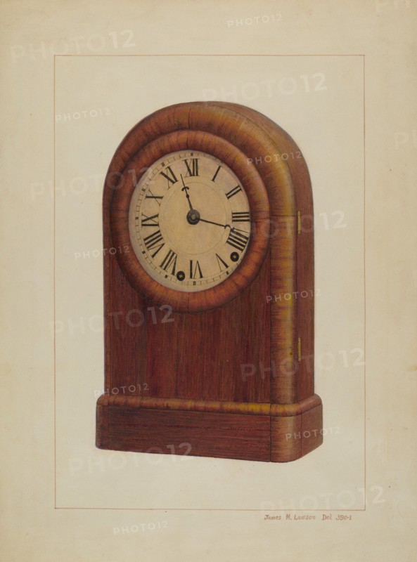 Shelf Clock or Mantel Clock, c. 1938. Creator: James M. Lawson.