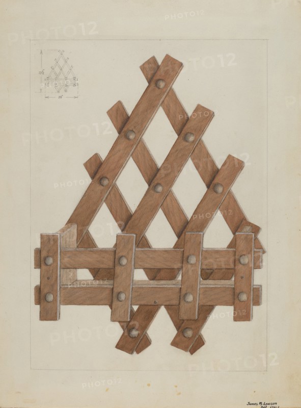 Comb and Brush Rack, c. 1936. Creator: James M. Lawson.