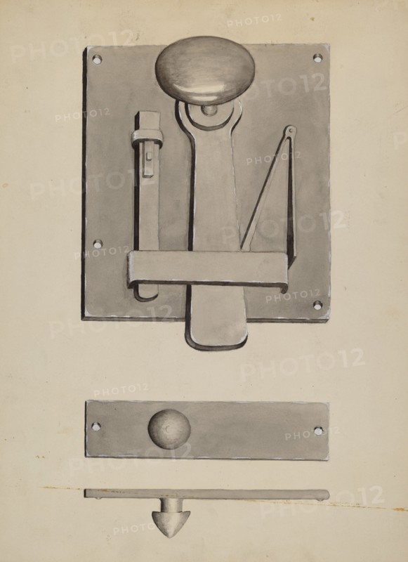 Combination Latch/Lock, c. 1936. Creator: James M. Lawson.