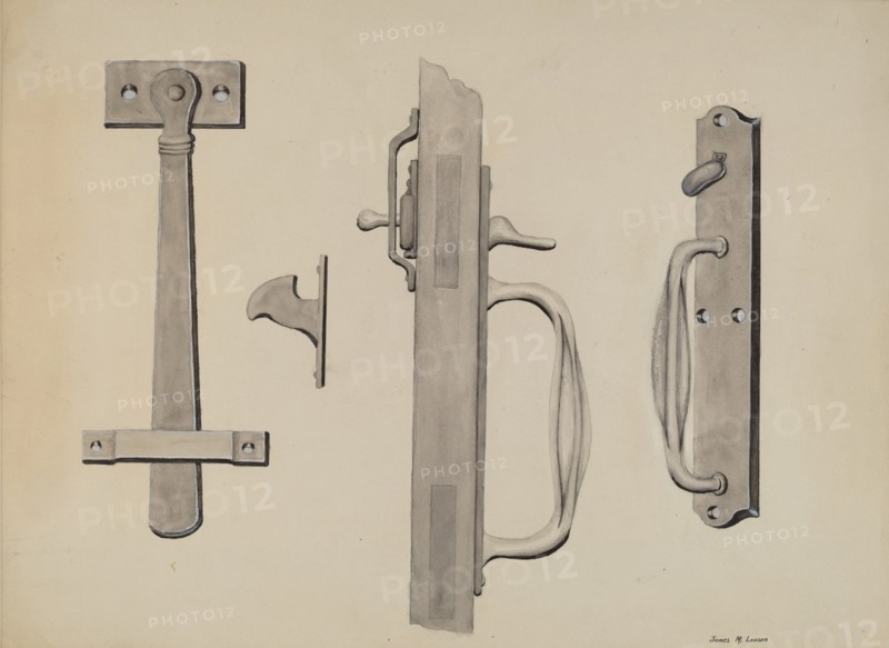 Attic Door Latch, c. 1936. Creator: James M. Lawson.