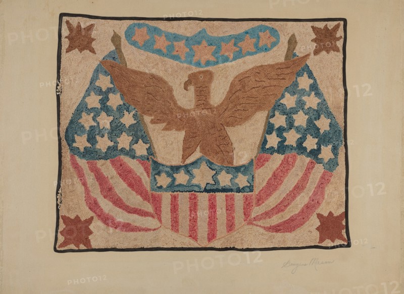 Hooked Rug, c. 1939. Creator: Georgine E. Mason.