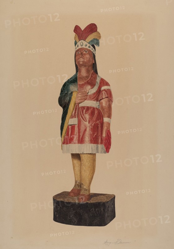 Cigar Store Indian, c. 1939. Creator: Georgine E. Mason.
