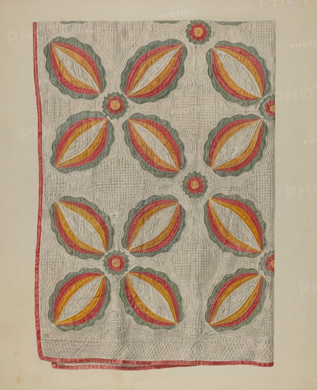 Applique Quilt, 1935/1942. Creator: Alois E. Ulrich.