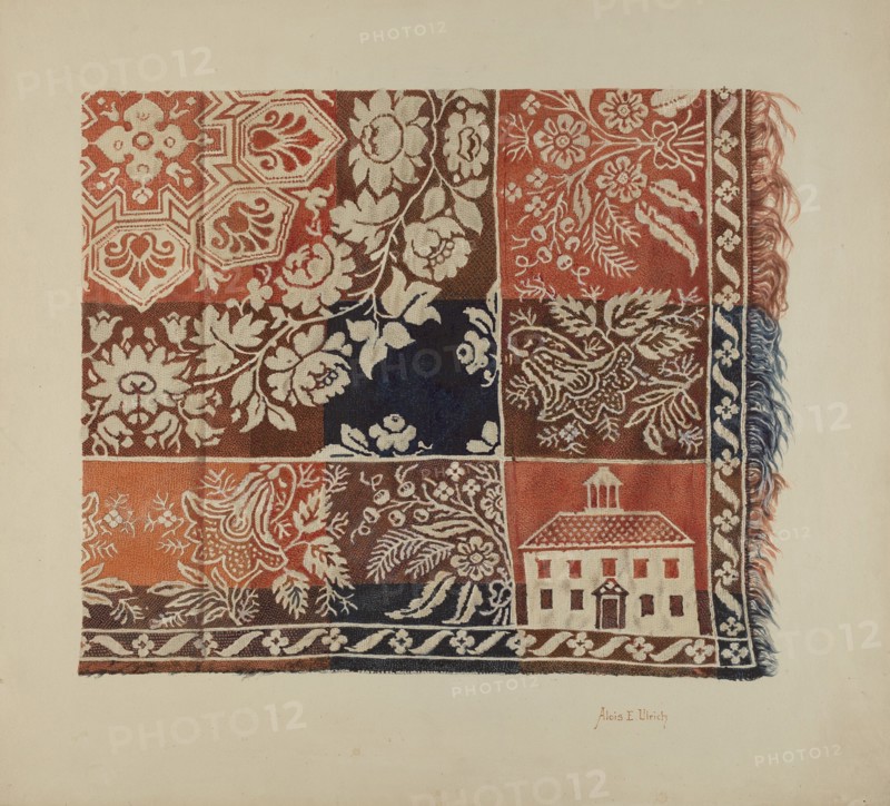 Woven Coverlet, 1935/1942. Creator: Alois E. Ulrich.