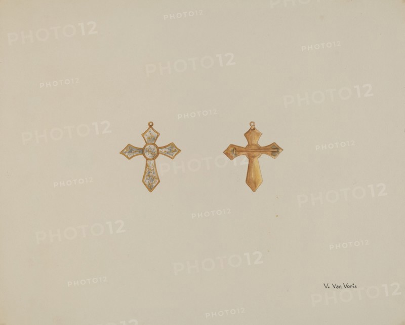 Cross-shaped Pin, c. 1937. Creator: Vera Van Voris.
