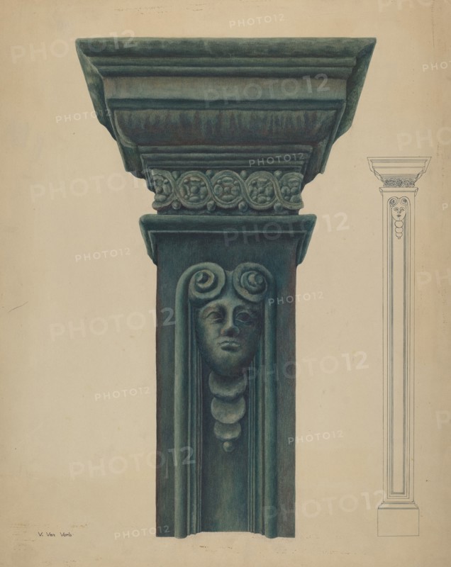Cast Iron Pillar, 1935/1942. Creator: Vera Van Voris.