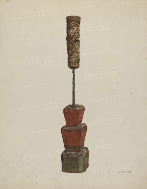 Receptacle for Peanut Oil, c. 1939. Creator: Vera Van Voris.