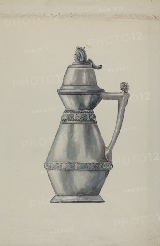 Pewter Syrup Jug, c. 1937. Creator: Harry Mann Waddell.