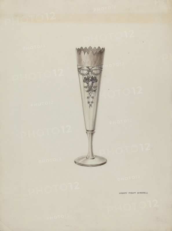 Metal Vase, c. 1937. Creator: Harry Mann Waddell.