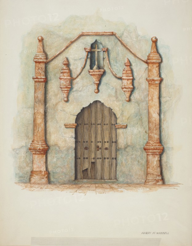 Mission Church Doorway, 1940. Creator: Harry Mann Waddell.