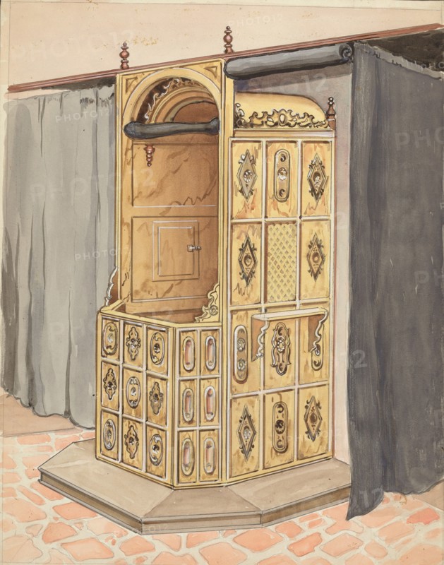 Side of Confessional Chair, 1935/1942. Creator: Harry Mann Waddell.