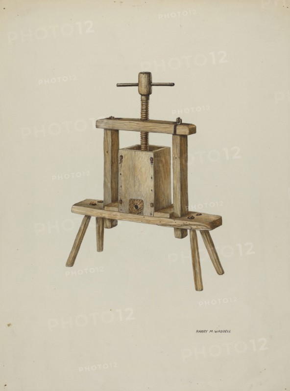 Cider Press, c. 1940. Creator: Harry Mann Waddell.