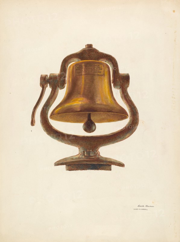 Bell (From a Locomotive), c. 1940. Creators: Harry Mann Waddell, Edith Towner.