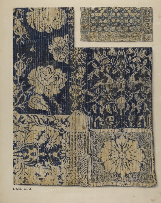 Handwoven Tapestry Coverlet, c. 1938. Creator: Elmer Weise.