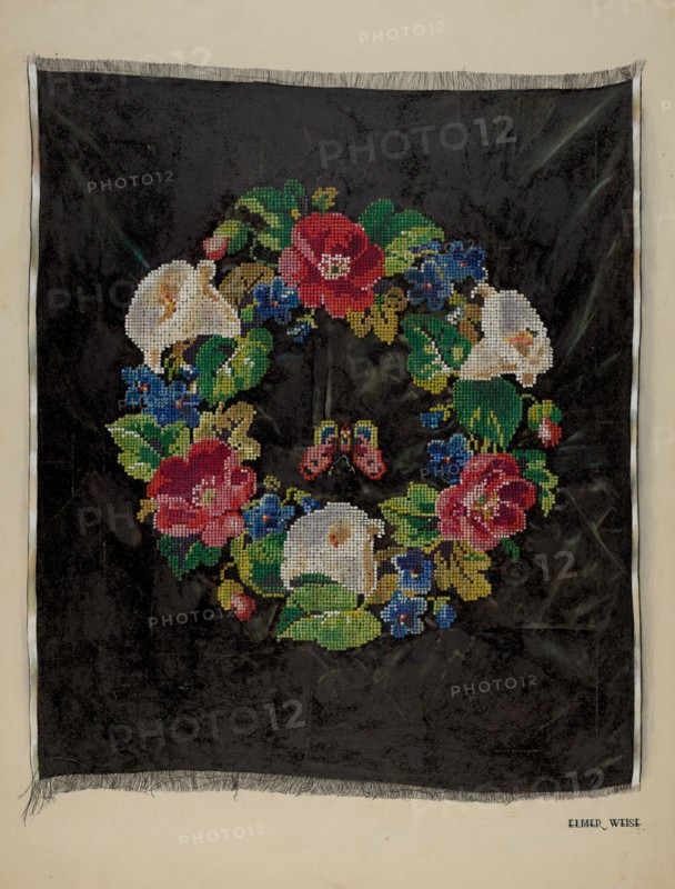 Cross Stitch, c. 1938. Creator: Elmer Weise.