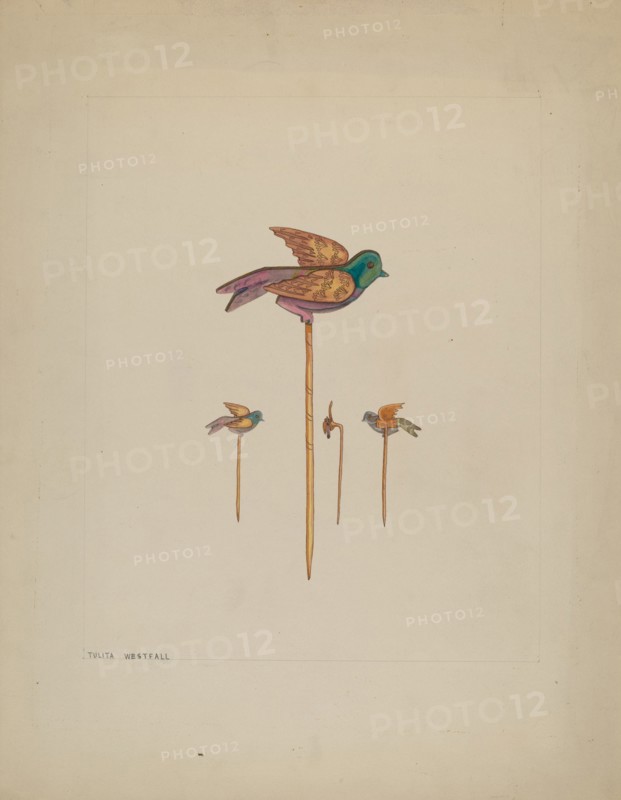 Bird Stick Pin, c. 1937. Creator: Tulita Westfall.