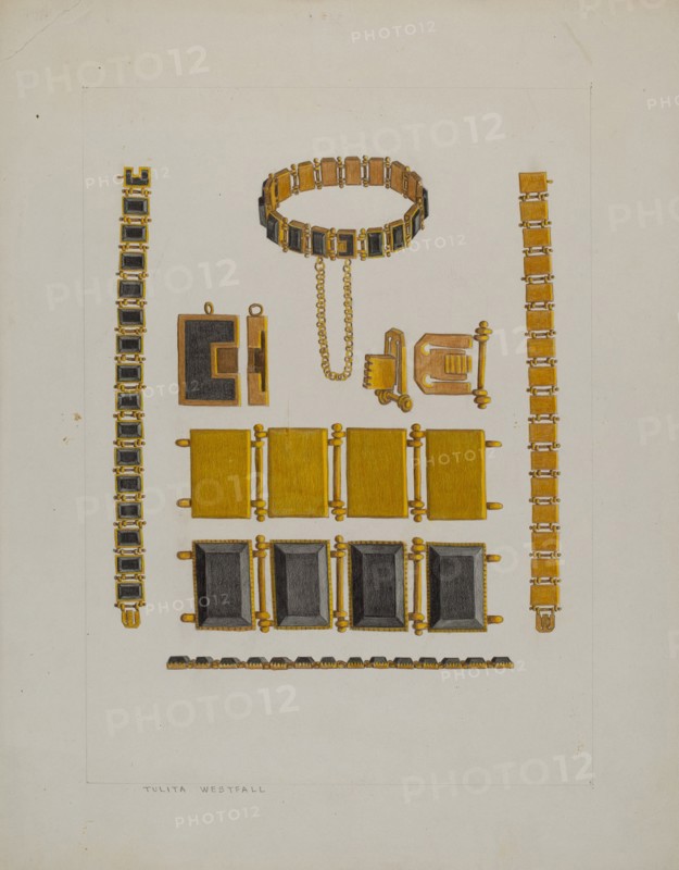 Onyx Bracelet, c. 1937. Creator: Tulita Westfall.