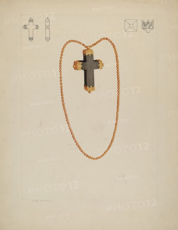 Cross Necklace, 1935/1942. Creator: Tulita Westfall.
