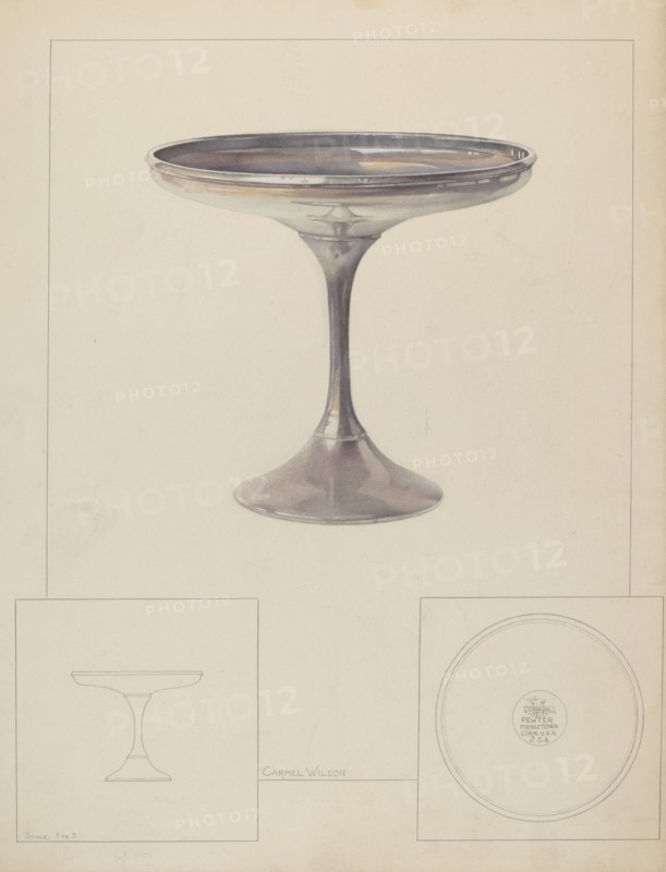 Pewter Compote, c. 1937. Creator: Carmel Wilson.