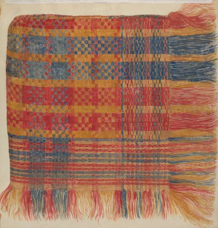 Coverlet (Plaid), c. 1936. Creator: Eva Wilson.