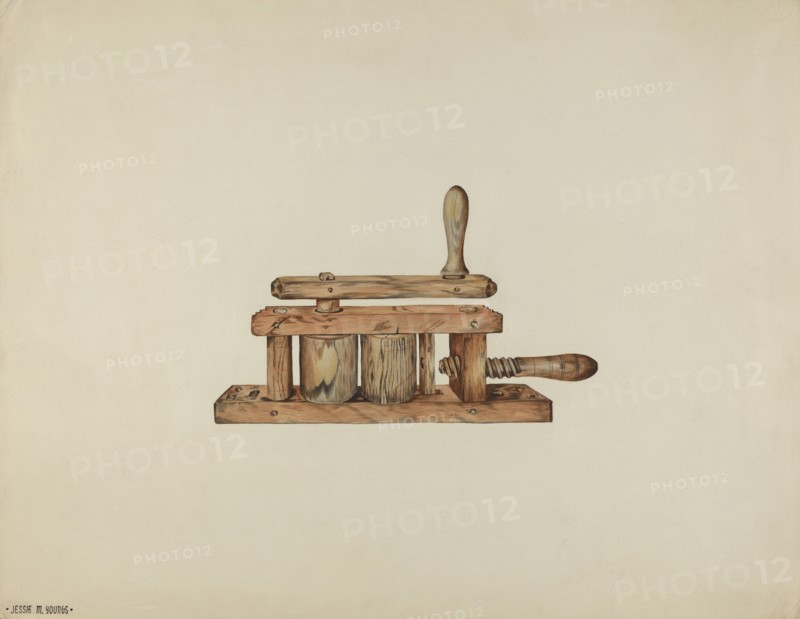 Straw Roller, 1935/1942. Creator: Jessie M Youngs.