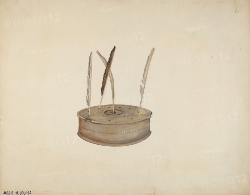 Inkwell, c. 1940. Creator: Jessie M Youngs.