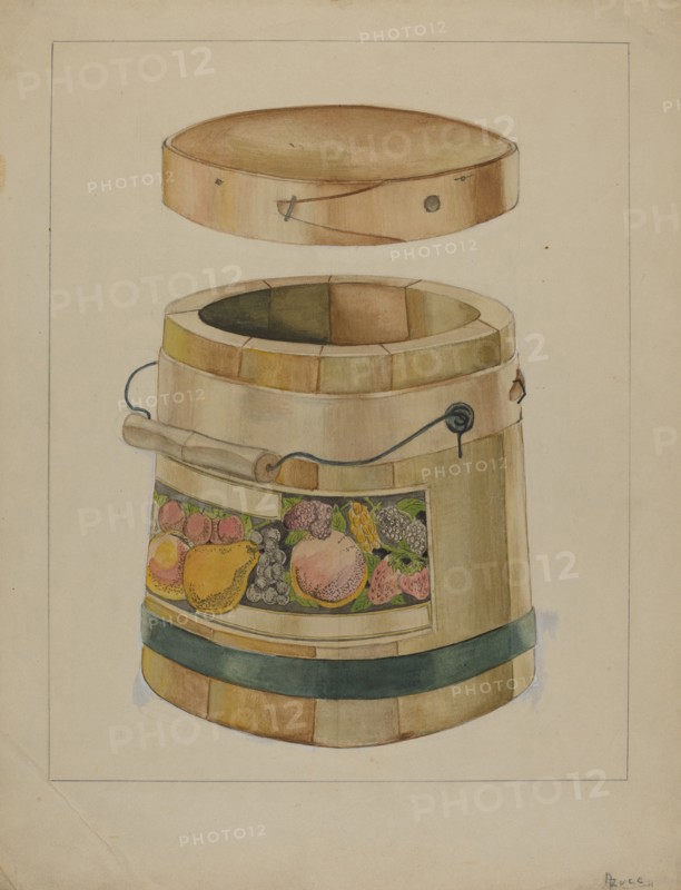 Wooden Pail, c. 1936. Creator: Anthony Zuccarello.