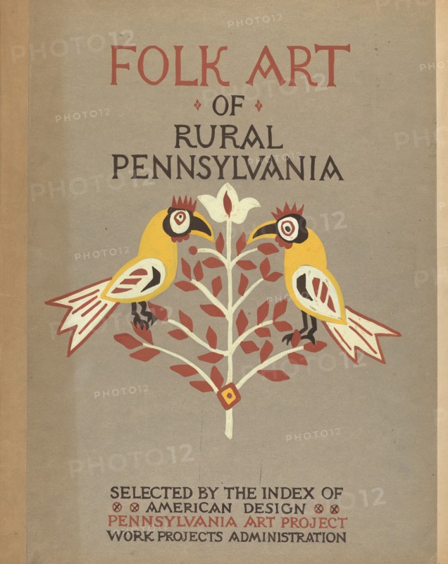 Study for Portfolio Cover: "Folk Art of Rural Pennsylvania", 1935/1942. Creator: Unknown.