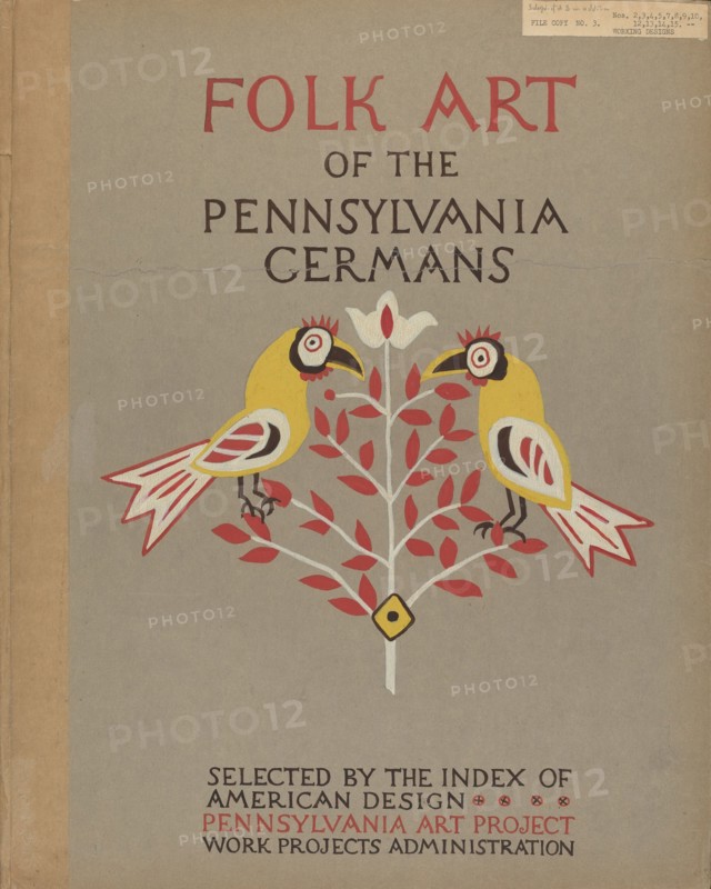Study for Portfolio Cover: "Folk Art of Rural Pennsylvania", 1935/1942. Creator: Unknown.