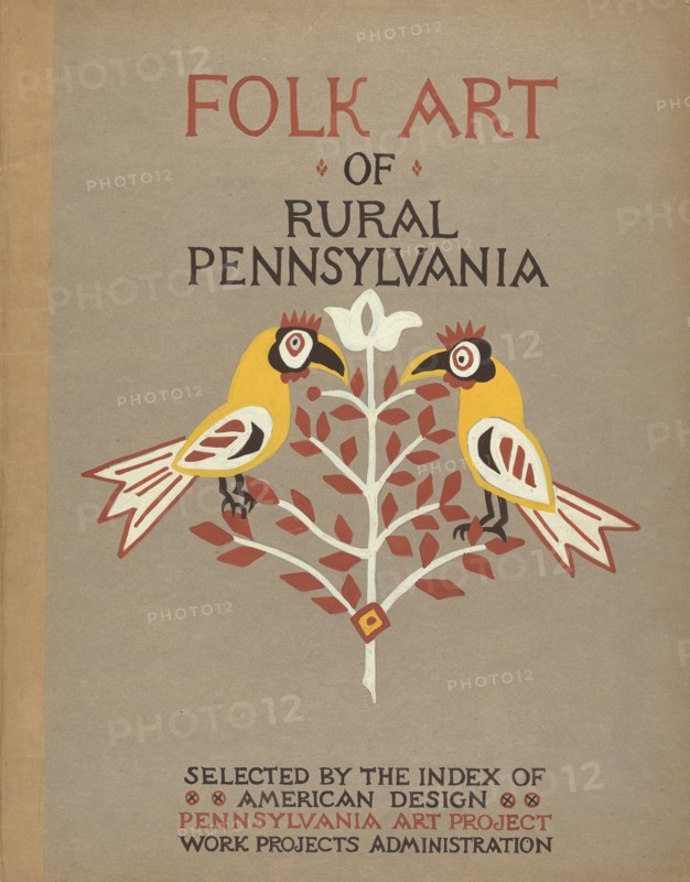 Study for Portfolio Cover: "Folk Art of Rural Pennsylvania", 1935/1942. Creator: Unknown.