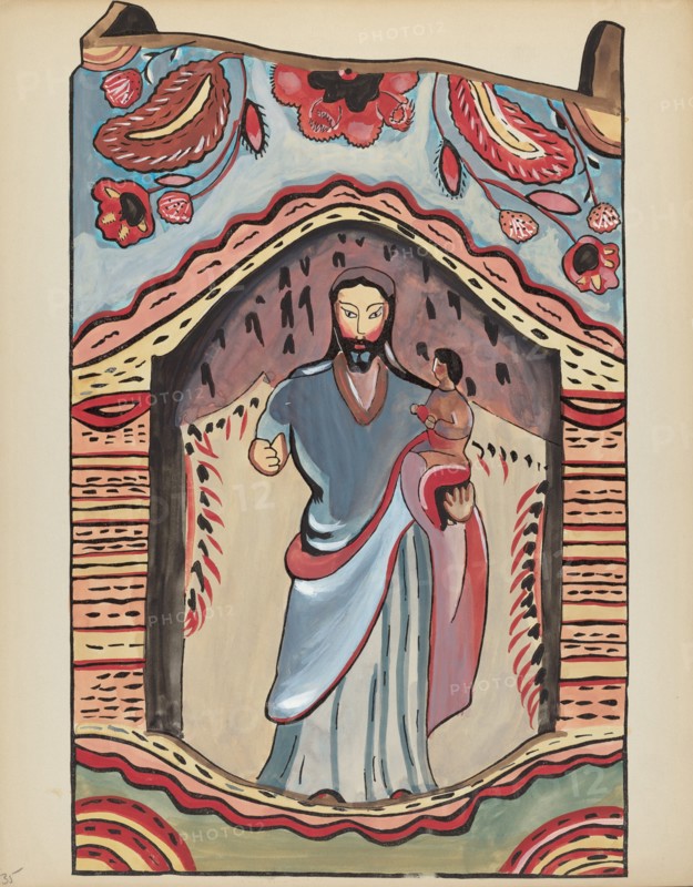 Plate 35: Saint Joseph in Wooden Niche: From Portfolio "Spanish Colonial Designs of New Mexico", 193 Creator: Unknown.