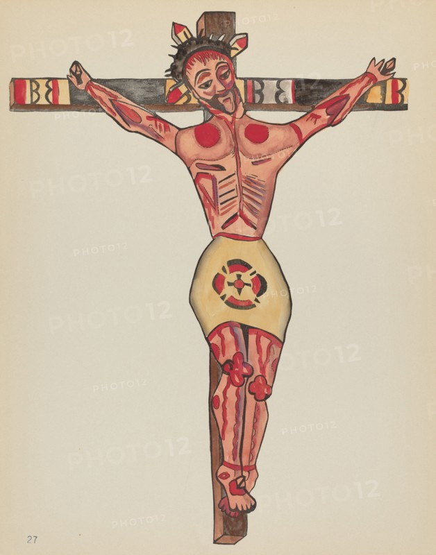 Plate 27: Christ Crucified: From Portfolio "Spanish Colonial Designs of New Mexico", 1935/1942. Creator: Unknown.