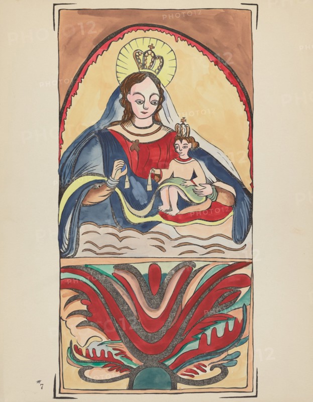 Plate 7: Our Lady of Mt. Carmel: From Portfolio "Spanish Colonial Designs of New Mexico", 1935/1942. Creator: Unknown.