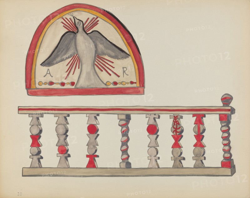 Plate 10: Holy Ghost (Lunette): From Portfolio "Spanish Colonial Designs of New Mexico", 1935/1942. Creator: Unknown.