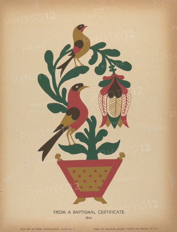 Plate 12: From the Portfolio "Folk Art of Rural Pennsylvania", c. 1939. Creator: Unknown.