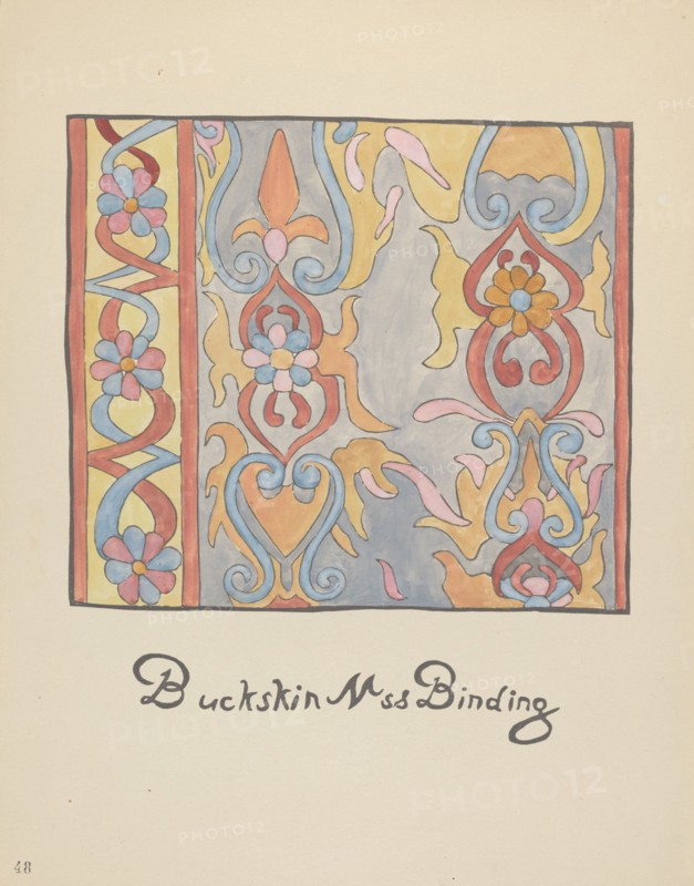 Plate 48: Buckskin Design: From Portfolio "Spanish Colonial Designs of New Mexico", 1935/1942. Creator: Unknown.