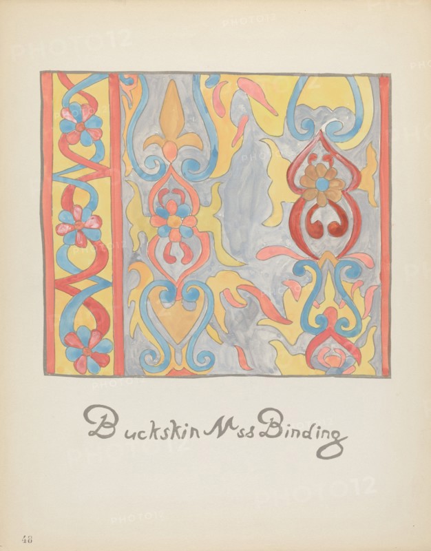 Plate 48: Buckskin Design: From Portfolio "Spanish Colonial Designs of New Mexico", 1935/1942. Creator: Unknown.
