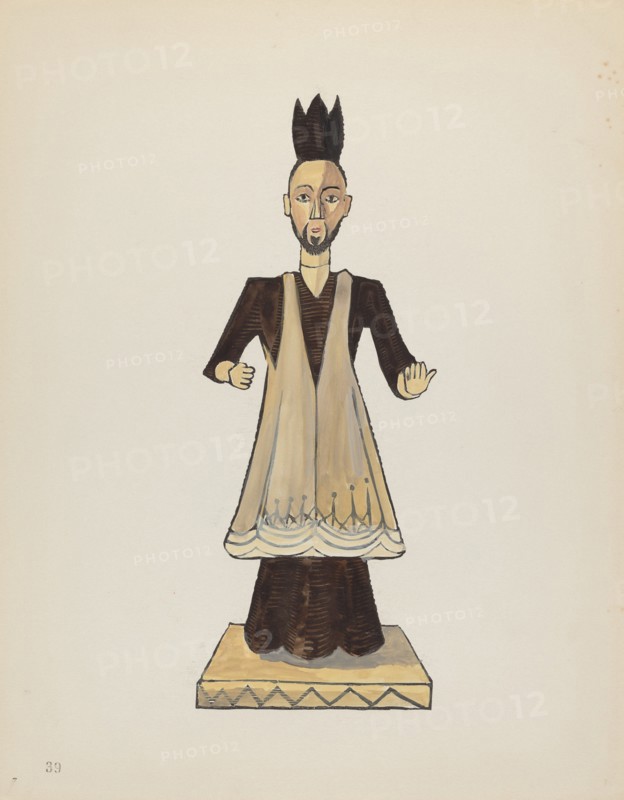 Plate 39: St. John Nepomuk Bulto: From Portfolio "Spanish Colonial Designs of New Mexico", 1935/1942 Creator: Unknown.