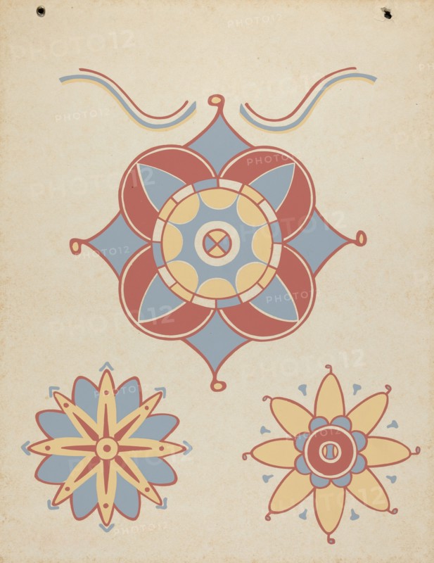San Juan Capistrano Mission Ceiling Decoration from the portfolio "Decorative Art...", 1935/1942. Creator: Unknown.