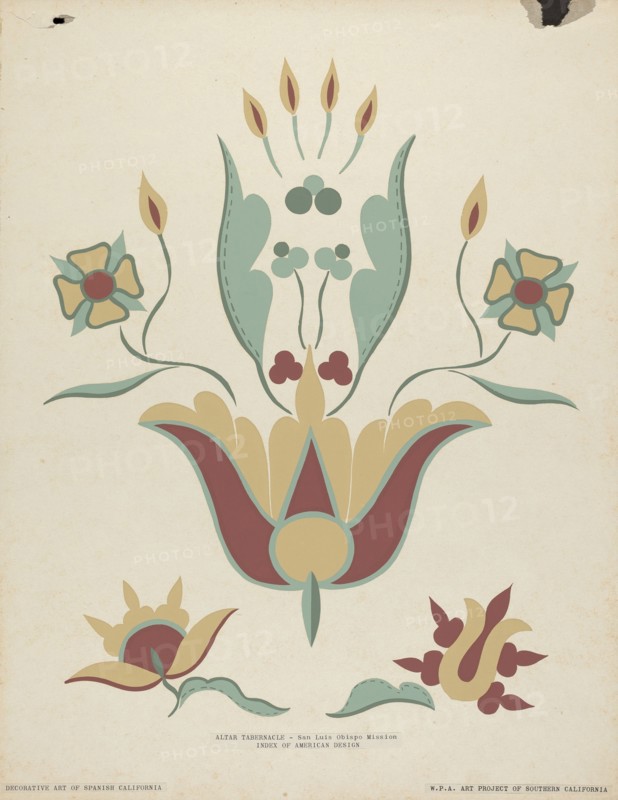 San Luis Obispo Mission Altar Tabernacle From the portfolio "Decorative Art...", 1935/1942. Creator: Unknown.