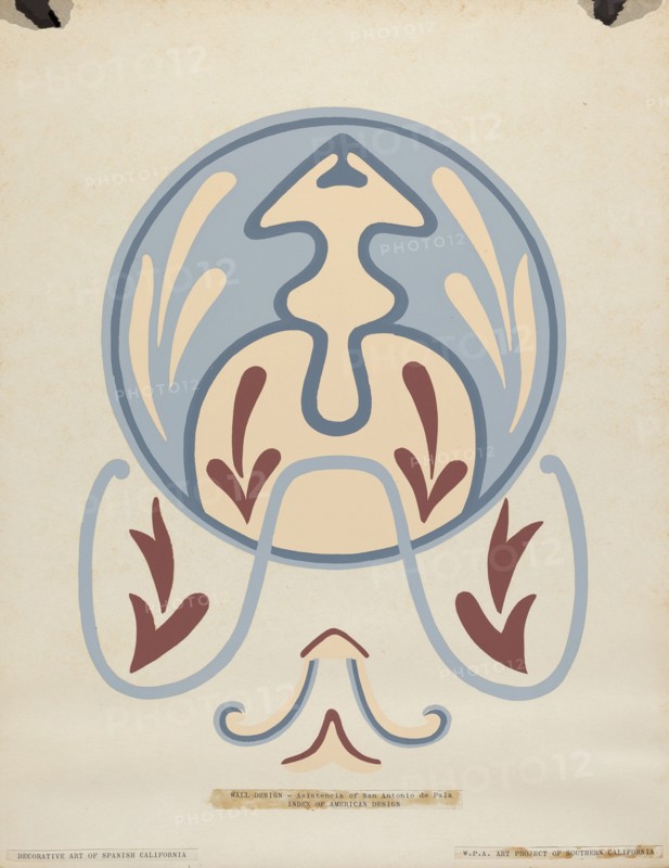 Wall Design - Asistencia of San Antonio de Pala From the Portfolio: "Decorative...California". Creator: Unknown.