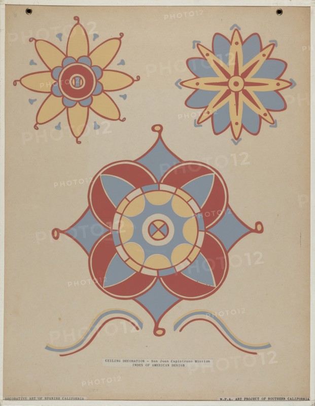 San Juan Capistrano Mission Ceiling Decoration From the portfolio "Decorative...", 1935/1942. Creator: Unknown.