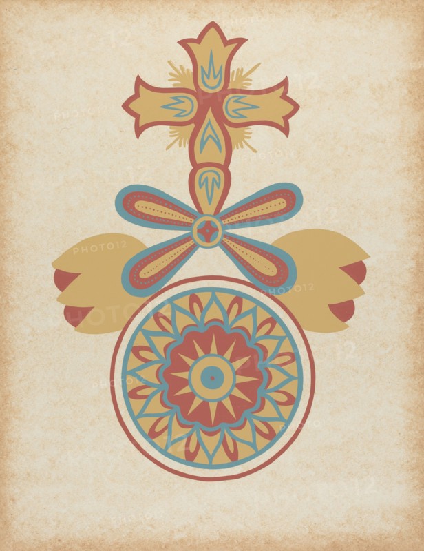 Santa Barbara Mission Doorway Design from the portfolio "Decorative Art...", 1935/1942. Creator: Unknown.