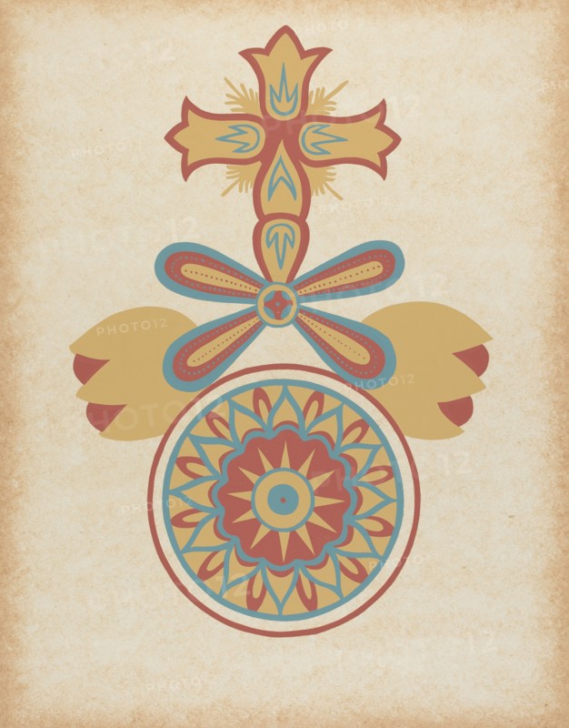 Santa Barbara Mission Doorway Design from the portfolio "Decorative Art...", 1935/1942. Creator: Unknown.