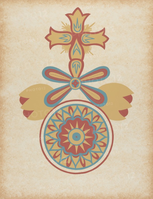 Santa Barbara Mission Doorway Design from the portfolio "Decorative Art...", 1935/1942. Creator: Unknown.