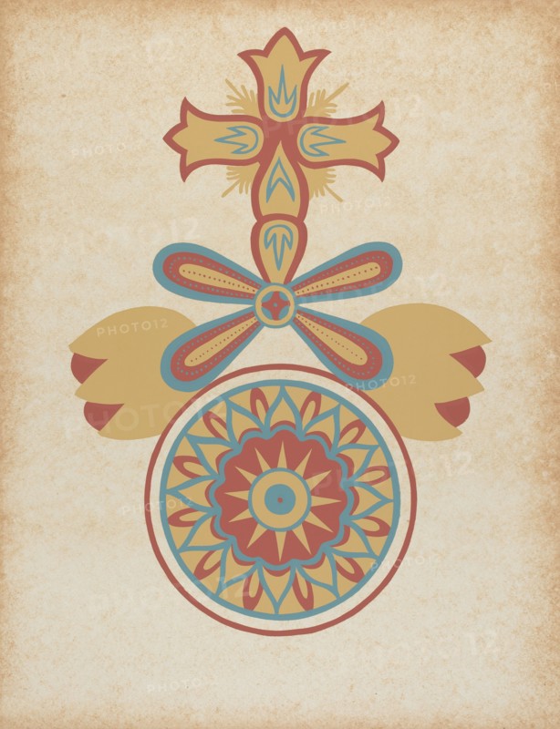 Santa Barbara Mission Doorway Design from the portfolio "Decorative Art...", 1935/1942. Creator: Unknown.