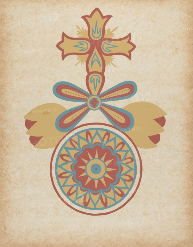 Santa Barbara Mission Doorway Design from the portfolio "Decorative Art...", 1935/1942. Creator: Unknown.