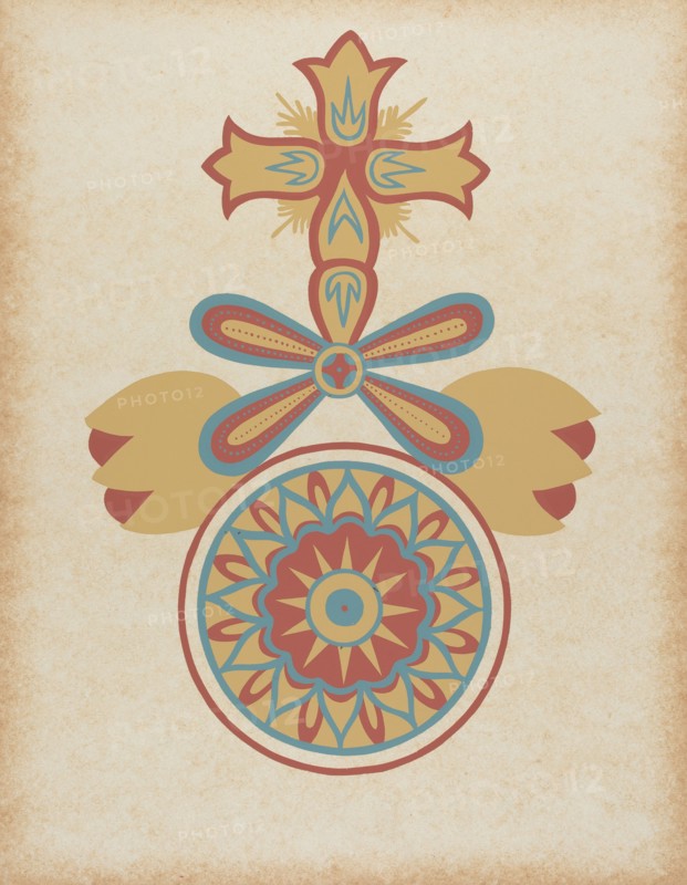 Santa Barbara Mission Doorway Design from the portfolio "Decorative Art...", 1935/1942. Creator: Unknown.